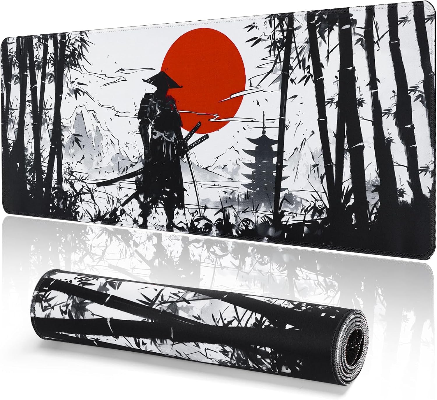 Japanische Gaming Mauspad XXL 800 X 300 Mm Großes Mauspad Vernähte Kanten Wasserdicht Anti-Rutsch Für PC, Macbook,Laptop Verbessert Präzision Und Geschwindigkei.(B18)